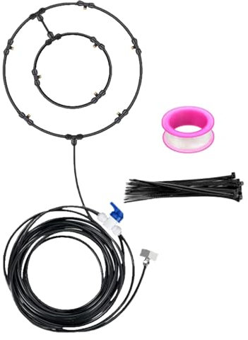 Fan Mister Kit de ventilateur d'extérieur | Nébuliseur extérieur portable pour pulvériser avec des éventails, refroidissement longue durée, ventilateur de terrasse, accessoire de ventilateur de jardin