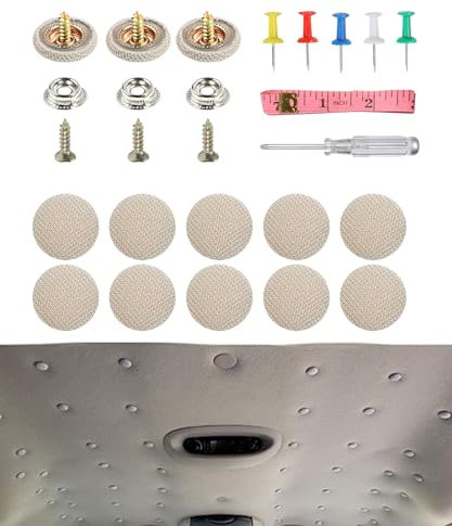 Flaconi 65 Stück Auto Dachhimmel Reparatur Set,Autohimmel Reparatur Set,Dachhimmel Reparatur Set,Auto Himmel Reparieren,Auto Himmel Reparaturset,Ersatz Dachhimmel Reparaturknopf (Beige)