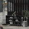 Lalfkkii Sideboard Küchenschrank Sideboard Schrank glänzend grau 103,5 x 35 x 70 cm