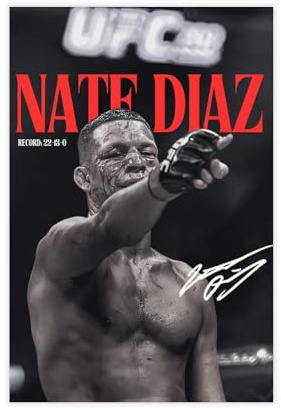 efhavce Poster auf Leinwand, Motiv: Nate Diaz Kämpfer, Schlafzimmer, Dekoration, Landschaft, Büro, Raumdekoration, Geschenk, 30 x 45 cm
