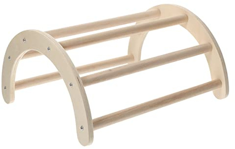 Happyyami Wooden Chicken Perch Stand Bird Stand for Parrots Budgies Perches Chick Brooder Toys Chicken Rack for Coop Small Pet Training Rack 10.63 X 9.45 X 5.51 in
