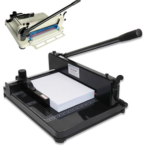 Guillotine Papierschneider, A3, industrieller Trimmer, schneidet bis zu 400 Blatt, 12 Blatt Kapazität, Sicherheitsschutz, Klingenverriegelung, inklusive 3 Ersatzklingen für Karton und Laminieren