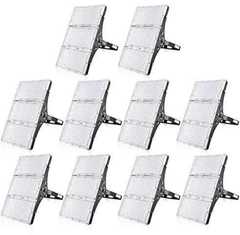 100W Super Bright LED Floodlight 10000LM Outdoor Floodlight 6500K Cool White IP66 Waterproof LED Projector for Garden Workshop Garage Parking Lot (4 Pack)
