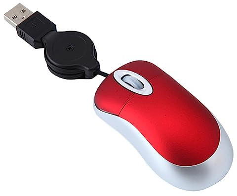 KONTONTY Mini Souris USB Filaire Rétractable Ergonomique Portable pour Ordinateur Portable Et Bureau Confortable pour Main Gauche Et Droite Compatible