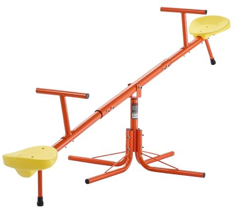 VEVOR Balancín Infantil Capacidad de Carga de 45,4 kg por Asiento, Balancín Giratorio con Patas de Apoyo de 4 Puntas, Equipo de Juegos para Exteriores Giratorio de 360° para Niños Mayores de 3 Años