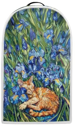 Urndoeng Cute Iris Cat Print Blender Dust Cover,Stand Mixer Or Coffee Maker Appliance Anti Fingerprint Polyester Dust Resistant Blender Cover for Home Kitchen