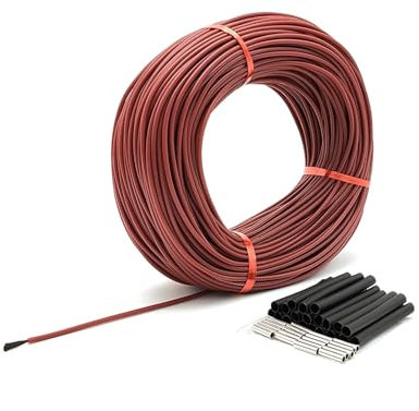 TIKATARER Il Filo di Filo, Cavo φ3mm Ad Alta Temperatura 12k 33 Ohm di Riscaldamento in Fibra di Carbonio per Riscaldamento Al Pavimento, Schede Isolanti, Coperte Elettriche (50M)