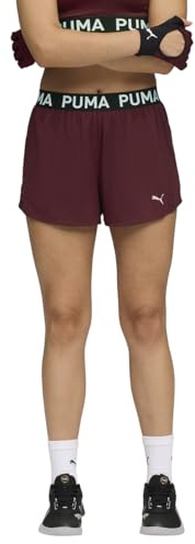PUMA Damen Strong 3 Gestrickte Shorts L, Ruby Shimmer Red