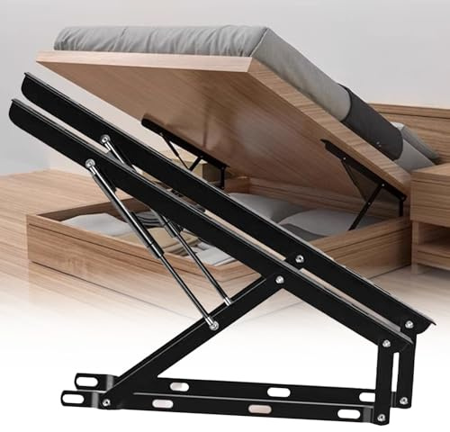 Deckelheber-Betterhöhungen, Klappbett-Hebemechanismus, 60 kg/132 lbs Tragkraft, Schwarzes Sofa, platzsparende DIY-Projektheber-Hardware(Black,108cm)