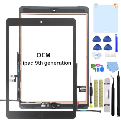 Paisrulim for iPad 9 (9th Generation) Screen Replacement | OEM Digitizer Touch Glass Replacement for ipad 9th Gen 10.2 inch (A2602 A2603 A2604 A2605，2021 Released) with Home Button