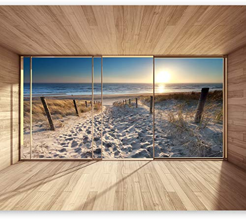 Wallpaper - Wall Mural 400x280 cm Non-Woven Premium Art Print Fleece Wall Mural Decoration Poster Picture Design Modern Flower Floral Nature Nature Landscape sea Beach c-C-0067-a-b