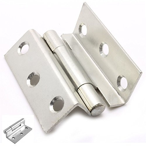 White Hinge Limited Pair of Zinc Storm Proof Hinges - for Window Shutters - Heavy Duty Cranked 2.5/63mm