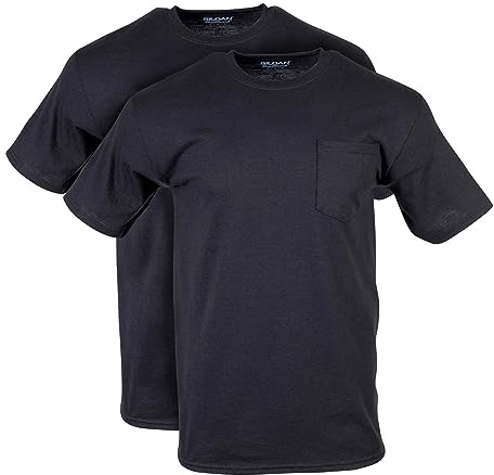 Gildan mens Dryblend Workwear T-shirts With Pocket, 2-pack T Shirt, Black, XX-Large US