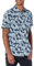 Amazon Essentials Men's Regular-Fit Short-Sleeve Print Shirt, Navy Blue Sky Palm Leaf, L