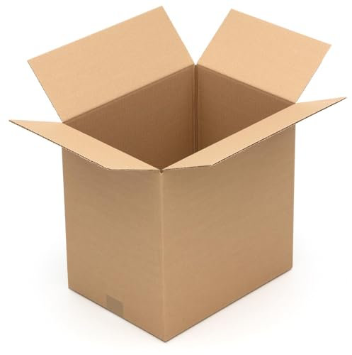 KK Verpackungen Versandkartons 400 x 300 x 400 mm Braun 1-wellig (Innenmaß 392 x 290 x 385 mm) | 20 Stück, Faltkartons Kartons geeignet für Versand als DHL Paket DPD Hermes GLS Paketklasse M (KK63)