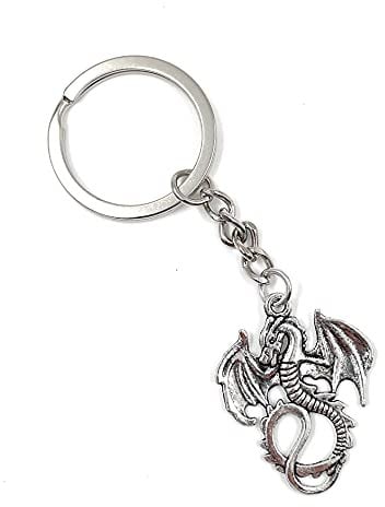 Onwomania - Drache China Feuerspucker Märchen Schlüsselanhänger - Metall Glücksbringer ideal als Geschenk z.B. für den besten Freund, die beste Freundin, Mama - Für Männer, Frauen & Kinder