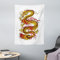 ABAKUHAUS Drachen Wandteppich, Fiery Character aus Weiches Mikrofaser Stoff Waschbar ohne Verblassen Digitaldruck, 110 x 150 cm, Senf Zinnoberrot Braun
