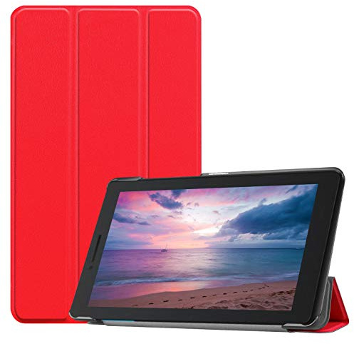 Lobwerk Case für Lenovo Tab E8 TB-8304F 8 Zoll Schutzhülle Tasche mit Standfunktion und Auto Sleep/Wake Funktion Rot