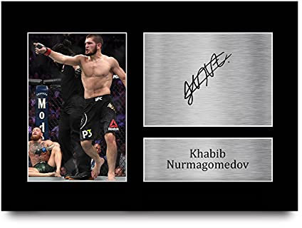 HWC Trading Khabib Nurmagomedov MMA Geschenke gedrucktes Autogramm Bild für UFC Fanartikel – A4