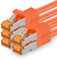 1aTTack.de 1m - Cat.7 Netzwerkkabel Orange - 5 Stück Gigabit Ethernet LAN Kabel 10000 Mbit s Patchkabel Cat7 Kabel S FTP PIMF Schirmung LSZH Cat.7 Rohkabel Rj45 Stecker Cat 6a - 5 x 1 Meter
