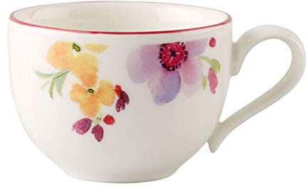 Villeroy & Boch Mariefleur Basic Mokka- / Espressoobertassen 6er Set, Tassen-Set mit Blumendekor, Premium Porzellan, Bunt