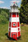 DEKO VERTRIEB BAYERN XXL Premium Leuchtturm mit Solar LED Beleuchtung 1,40m rot/Weiss 140cm