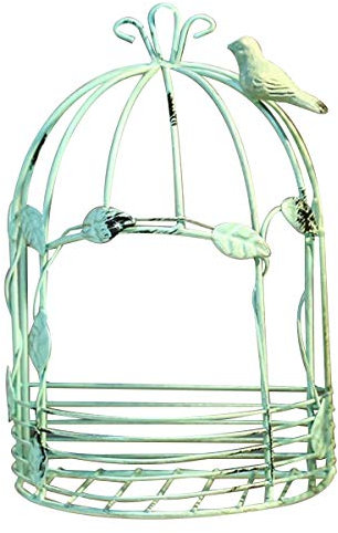 TentHome Pflanzkorb hängend Metall Blumenkorb Wandkorb Pflanzen Wandtopf Vintage Wandtopfhalter Wandblumenhalter Blumentopf Blumenregal draußen Landhausstil Wanddeko Garten M, antikes grün