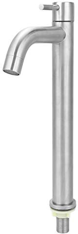 G1/2in Filetage Acier Inoxydable Simple Évier Froid Robinet Salle De Bains Lavabo Robinet Simple Robinet d'eau Froide Bassin 304 Acier Inoxydable Brossé Robinet Haut Style pour Salle De Bains Cuisine