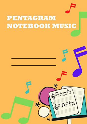 Pentagram notebook music: 102 pages,A4 wide staff, summary of the musical symbols, music notebook blank, 12 staves, 12 staffs for page, cute, for sheet music, indipendently, journal, piano