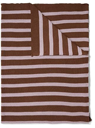 Marc O'Polo Plaid Structure Knit Streifen Toffee Brown, 130x170 cm