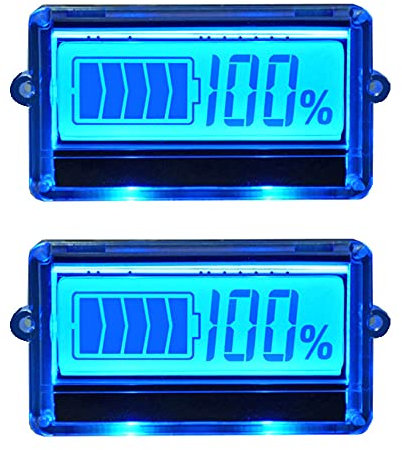 DollaTek 2Pcs 8-63V LCD Rétroéclairage Plomb Acide Li-ION Indicateur De Capacité De La Batterie - Rétroéclairage Bleu