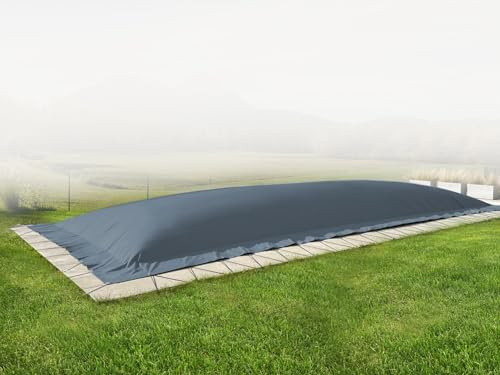 ANKO PLANEN Aufblasbare Poolplane rechteckig - Winter Abdeckung für den Pool - hochwertig & robust AirDeluxe (Poolinnenmaß: 5m x 3m, Anthrazit)
