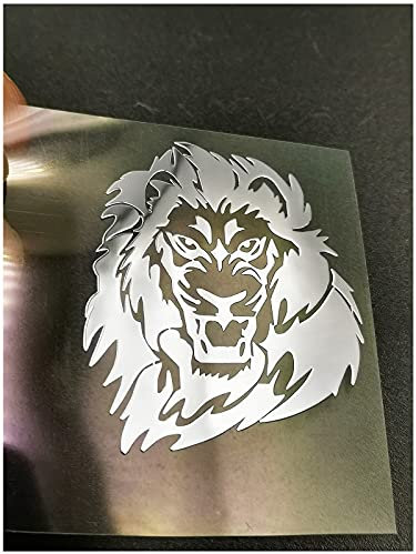 HUARONG 2 x Metall-Löwen-Abzeichen Chrom Aufkleber Logo Schilder Handy Laptop iPad Hülle Cover Box Skin Sticker (Silber)