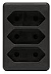 Euroadapter Multistecker Adapterstecker Schutzkontakt Kinderschutz Verteiler Mehrfachstecker (schwarz, Euro 3-Fach)