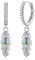 KRFY 925 Sterling Silber Ohrringe für Damen, 925 Silber Creolen mit Zirkonia, Feder Huggie Creolen, Ohrhänger für Teenager Mädchen