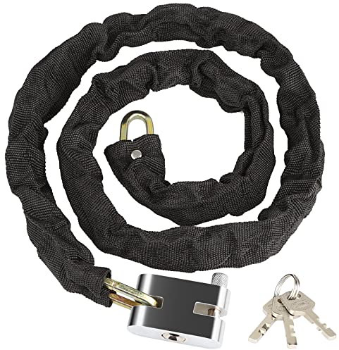 Lucchetto Bici Catena, [Extended Version] Diyife Blocco Catena Super Lunga per Bicicletta, Antifurto Catena per Bici, 120cm Lucchetto Sicurezza per Biciclette con 3 Chiave per Bici,Moto, Passeggini