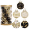 EXQULEG 25 Stück Weihnachtskugel-Set Christbaumkugeln Baumschmuck Weihnachtsbaumschmuck Baumkugeln,Hängenden Weihnachtlichen Dekorationen Bälle (Schwarz Gold)
