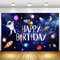 Geburtstagsparty Hintergrund,Galaxie Planet Astronaut Rakete Hintergrund Banner,Geburtstagsdeko Banner,Weltraum Happy Birthday Fotografie Hintergründe,Geburtstag Party Dekoration,150 x 100 cm,1 Stück