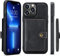 Zinalop iPhone 13 Pro Max 6,7 Zoll Schutzhülle, 2-in-1 Wallet Karten Handyhülle, Luxus PU Leder Flip Case mit Magnet, Schwarz