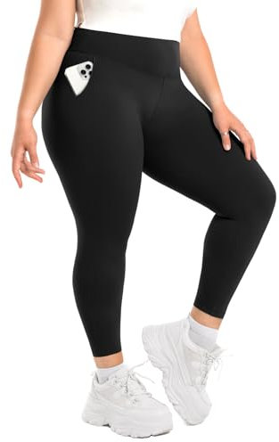 SINOPHANT Leggings Damen High Waist, Blickdicht Schwarze Leggings Große Größen mit Taschen Damen XXL