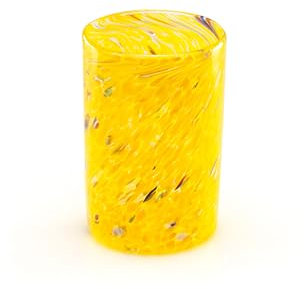 Wave Murano Glass - Bicchiere Go.To in vetro di Murano - Fatto a mano - bicchiere da acqua (Medio, giallo)