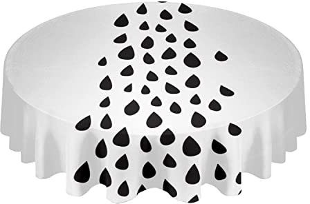 Garten Tischdecke 152cm Duschkopf, Wassertropfen, Schwarz, Weiß Wachstischdecke Wetterfeste Wachstuchtischdecke Wasserdicht Party Tischdecken Für Indoor Garten Terrasse