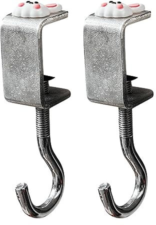 Desk Hook, Removable Deskside Bag Hook, Adjustable Angle Purse Hook for Desk, Backpack Hook, Desk Clamp, Desk Headphone Hanger, Bag Hooks for Tables, Mini Hanging Storage Heavy Holder (1)