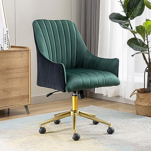 Fantasylab Bürostuhl Höhenverstellbar Drehstuhl Samt Bürosessel Schminkstuhl mit Rädern,Sessel Samtstuhl Für Schlafzimmer/Arbeitszimmer, 150KG