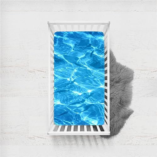 Odot Spannbettlaken für Kinderbett, Kinderwagen Matratzenbezug, Weiche Babybett Spannbetttuch Spannbettlaken, Perfekte Passform Durch Rundum-Gummizug (Meer,140x70cm)