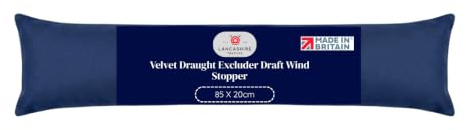 Lancashire Textiles Velvet Draught Excluder Draft Wind Stopper Door and Window Guard Efficient Energy Insulator, Weighed Fabric – Hollow Filled Door Draft Excluder [Peacock; 85 X 20cm]