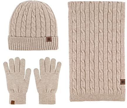 Mütze, Schal & Handschuh-Sets Warme Wintermütze Strickmütze Damen mit Fleece Mütze Leicht und Weich Wintermütze Warm Outdoor Sport Winddicht Strickmütze Warm Winter Beanie Winter Warm Wintermütze