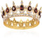 Barocke Diademe Brautkrone Crystal Queen Krone Full Round Girls Tiara Sparkly Red Strass Prinzessin Karneval Kopfschmuck Schmuck für Halloween Kostüm Hochzeit Prom Geburtstag Pageant Party Stirnband