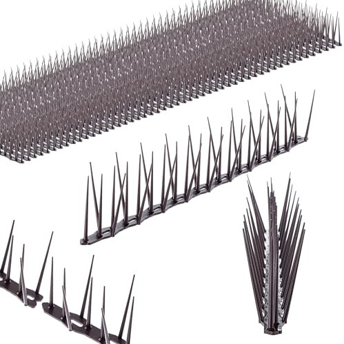 KADAX Lot de 50 pigeons anti-oiseaux en plastique pour balcon, fenêtre, toit, jardin, répulsif contre les oiseaux, protection contre les pigeons, marron