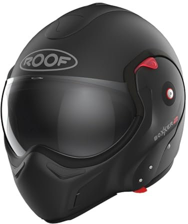 ROOF Helm Boxxer 2 Mattschwarz Größe XL | | Helmen | Quick Release ratelsluiting | Kunststoff | geeignet für Moped, Motorrad, Mofa, Roller